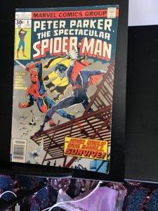 The Spectacular Spider-Man #8 (1977).  Morbius key! New movie! FN/VF