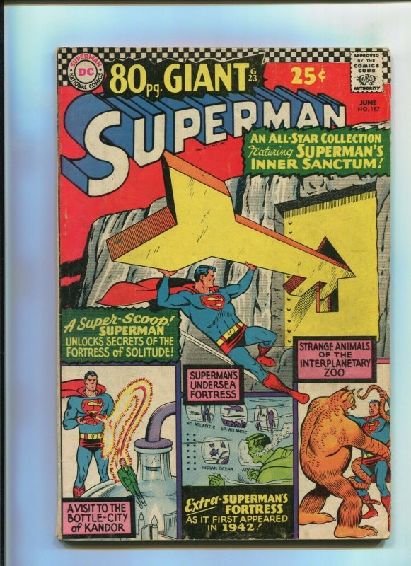 SUPERMAN #187 (6.5) 80PG. GIANT!! 1966