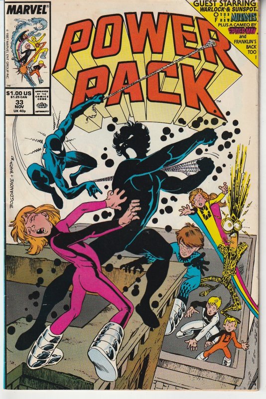 Power Pack(vol. 1) # 33  Spider Ma ! New Mutants !