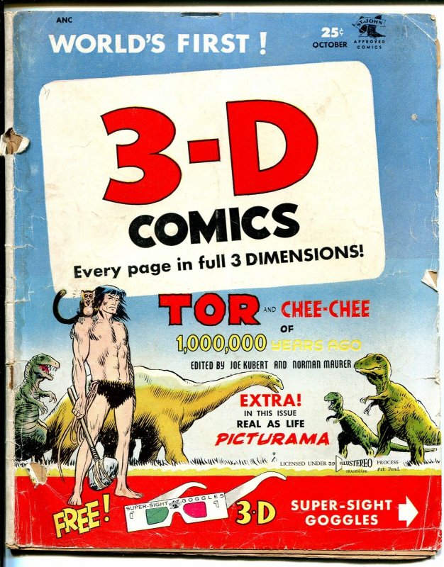 3-D #2 1953-St John-Tor-Joe Kubert-dinosaur art-Russ Heath-G