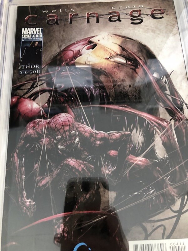 Carnage (2011) # 4 (CGC 9.6 SS) Signed Clayton Crain * Marvel Comics * Zeb Wells