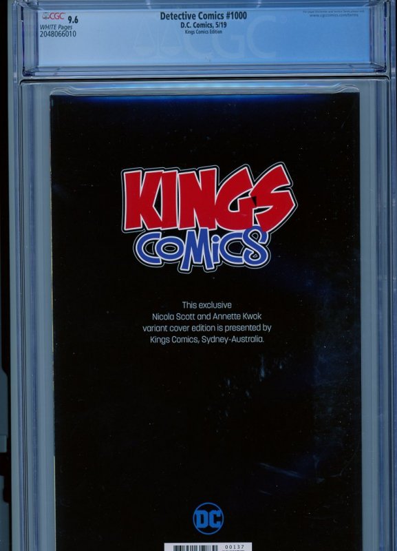 Detective Comics 1000 CGC 9.6  Kings Comics Variant Nicola Scott - Australia!