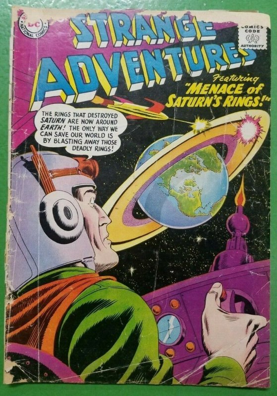 Strange Adventures #96 Menace of Saturn's Rings sci-fi DC Comics 1958 GD