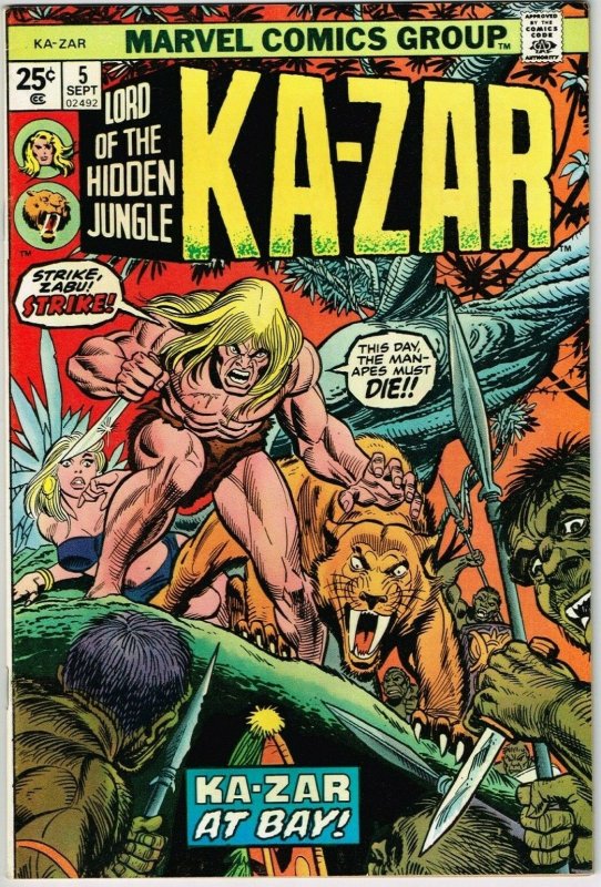 Ka-Zar #5 (1972) - 9.0 VF/NM *A Man-God Unleashed*