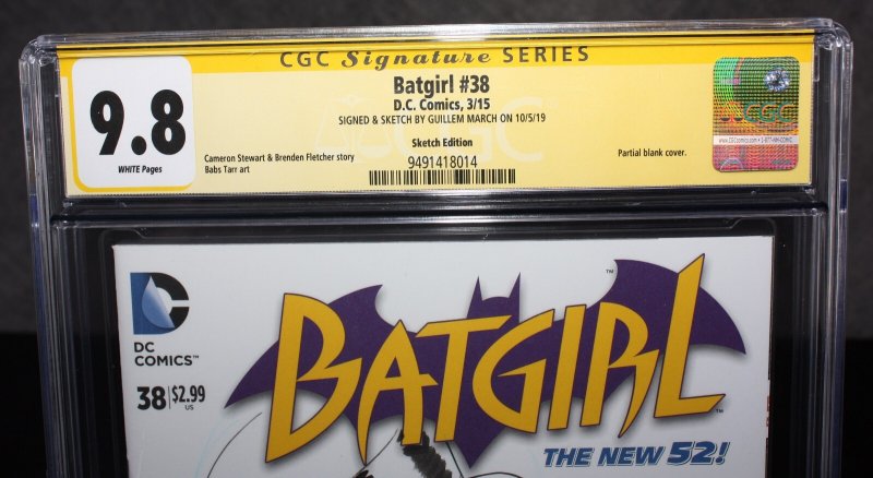 Batgirl #38 CGC (9.8) Signed & Sketched by Guillem March - 2015