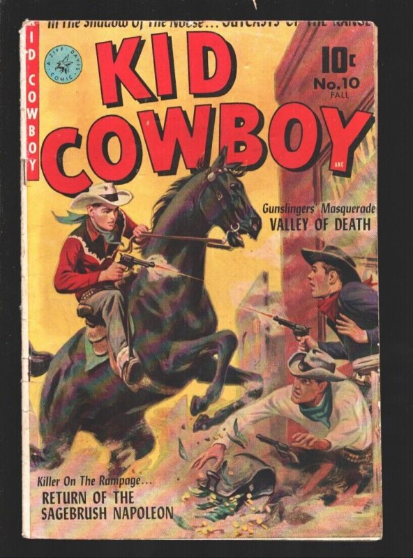 Kid Cowboy #10 1952-Ziff-Davis-Painted cover-Valley of Death-VG