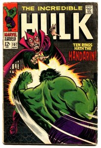 INCREDIBLE HULK #107 comic book 1968-NICK FURY-MANDARIN-FLYING SAUCER- VG 