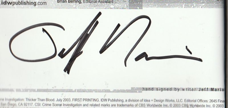 Autographed CSI – Blood Thicker Than Water One Shot