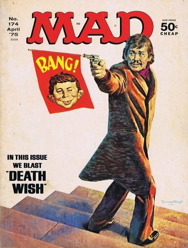 ORIGINAL Vintage 1975 Mad Magazine #174 Death Wish Charles Bronson