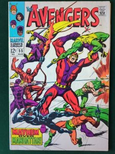 AVENGERS #55 - 1968 - 1ST FULL ULTRON APP - Roy Thomas/John Buscema VG/FN 5.0