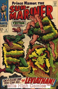 SUB-MARINER  (1968 Series)  (PRINCE NAMOR SUB-MARINER) #3 Very Good Comics Book