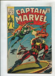 CAPTAIN MARVEL #9 (5.0/5.5) BETWEEN HAMMER AND ANVIL!! 1968