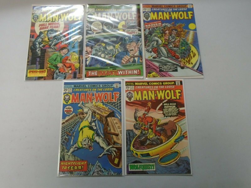 Bronze Age Man-Wolf Comic Lot 9 Different Books Average 6.0 FN (1974-1979)