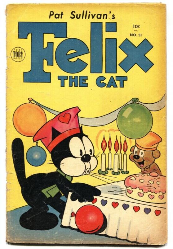 FELIX THE CAT #51 1954-TOBY-OTTO MESSMER ART-FUNNY ANIMALS-G