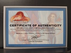 Amazing Spider-Man #1 - Signed J. Scott Campbell w/COA / Encased (9.0/9.2) 2015