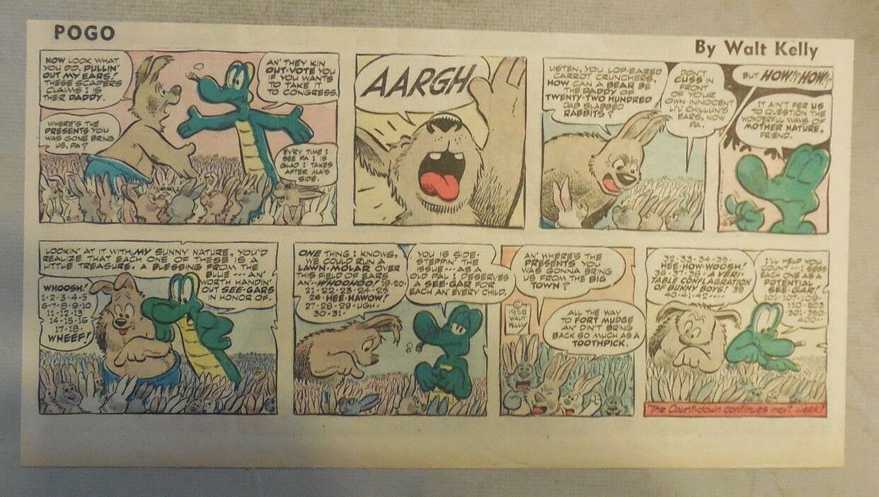 Pogo by Walt Kelly - large full tab page color Sunday comic - May 6, 1956