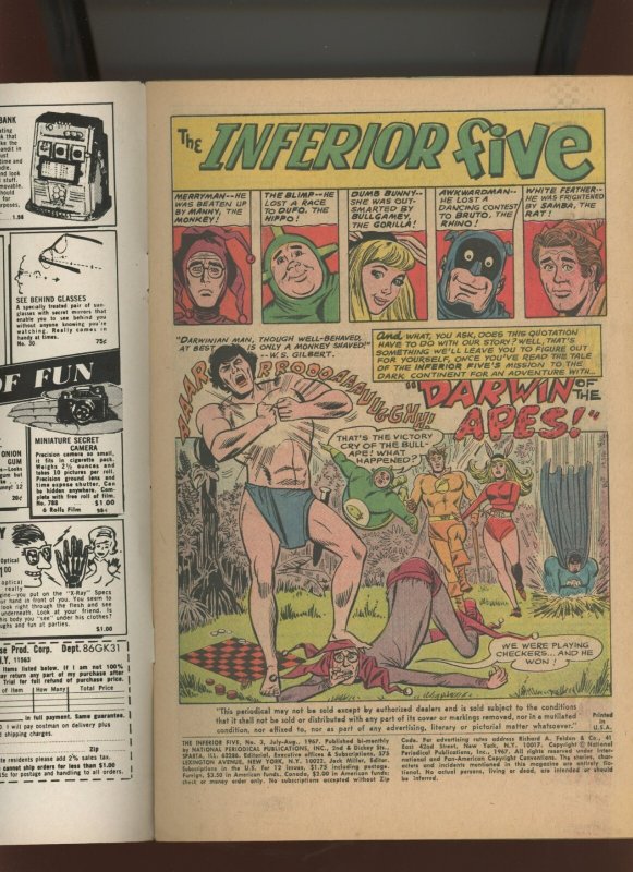 (1967) The Inferior Five #3: SILVER AGE! WE COMBINE SHIPPING! (5.0/5.5)
