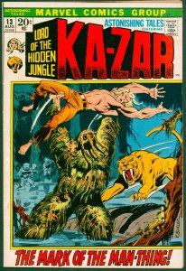 Astonishing Tales 13 FN+ 6.5 1st Man-Thing Cover Marvel 1972