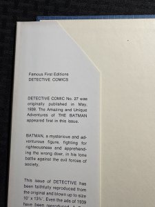 Preprint 1974 FAMOUS 1ST EDITION Detective Comics #27 HC/DJ FN/GD+ Lyle Stuart