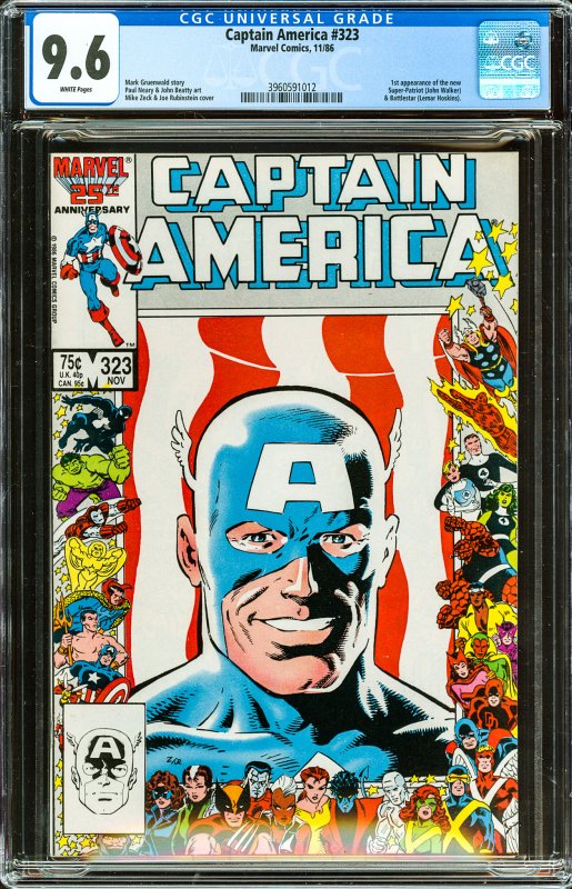 Captain America #323 (1986) CGC Graded 9.6-1st app,  Super-Patriot & Battlestar