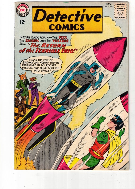 Detective Comics #321 (1963) Mid-High-Grade FN/VF Terrible Trio Oregon CERT!