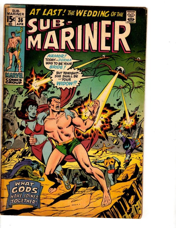 Lot Of 4 Prince Namor Sub-Mariner Marvel Comic Books # 36 37 38 39 VG Range RH2