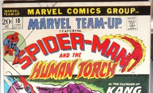 MARVEL TEAM-UP #10 GD Spider-Man Human Torch Kang The Conqueror 1973 Marvel MCU 