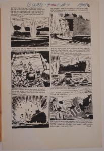 BATTLE FIRE #4 original art, Golden age, pgs 12 13 14 15 16, 15x22, 1955,5 pgs