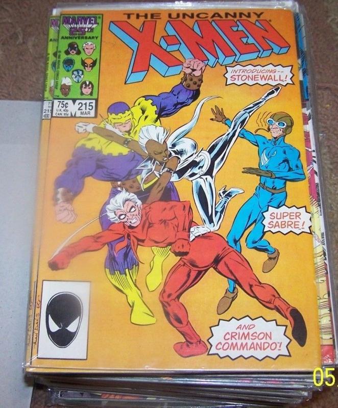 UNCANNY X-MEN #215 1ST APP  CRIMSON COMANDO+SUPER SABRE+STONEWALL xmen