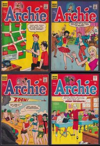 Archie Comics 165 166 167 171 Set of 4 Silver-age 1966 Comics Lot