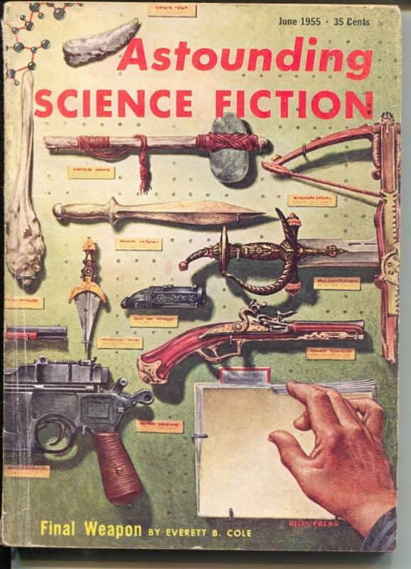 Astounding Science Fiction 6/1955-Street & Smith-Asimov-Freas-pulp-VG