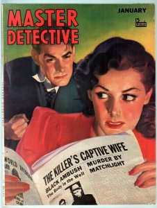 MASTER DETECTIVE JAN 1941-FN/VF-GREAT COVER-PULP TRUE CRIME-ARSON-VIOLENCE FN/VF
