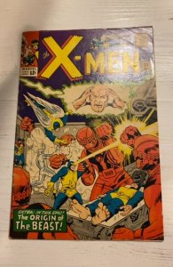 The X-Men #15 (1965)the origin of the beast /Sentinels 2conrer creases