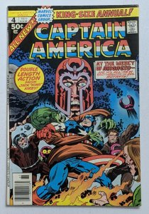 Captain America Annual #4 (1977, Marvel) FN+ 6.5 Magneto app Jack Kirby story 