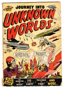 JOURNEY INTO UNKNOWN WORLDS #36 First issue 1950-Atlas Sci-Fi Aliens-comic book