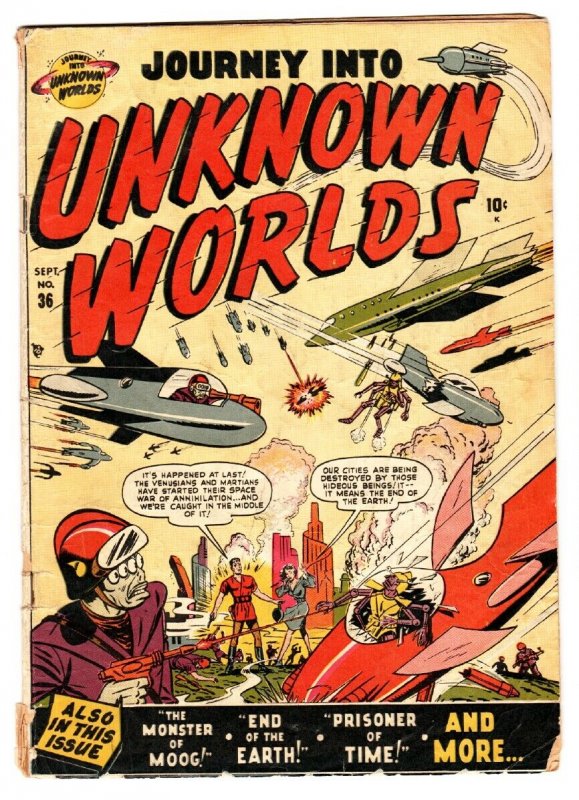 Journey Into Unknown Worlds 36 First Issue 1950 Atlas Sci Fi Aliens Comic Book Comic Books Silver Age Atlas Horror Sci Fi Hipcomic