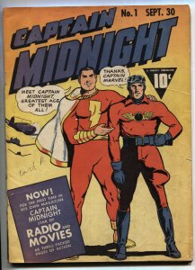 CAPTAIN MIDNIGHT #1 Fawcett golden-age comic book-RARE-1st appearance