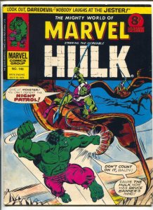 Mighty World Of Marvel #145 1975- British comic- Hulk- Daredevil VG/F