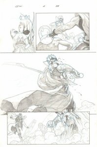 Secret Wars #2 p.38 - Old King Thor is Fatally Stabbed - 2015 art by Esad Ribic 