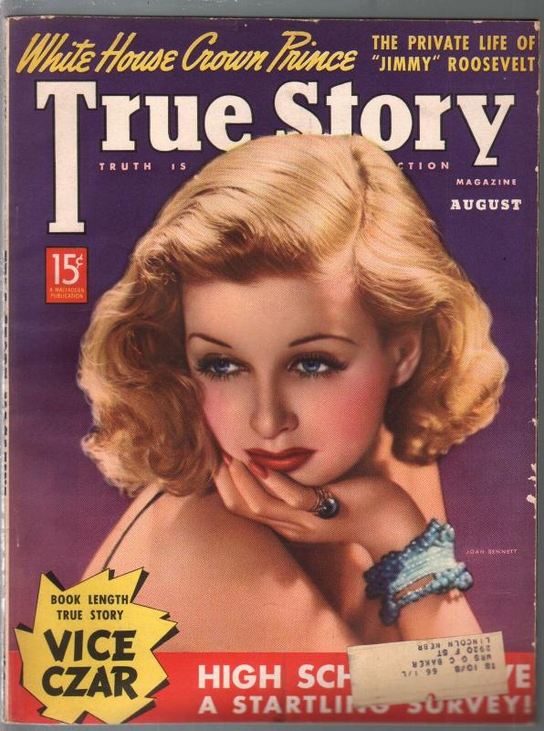 True Story 8/1938-Joan Bennett-Vice Czar-scandal-exploitation-comic art-pulp ...