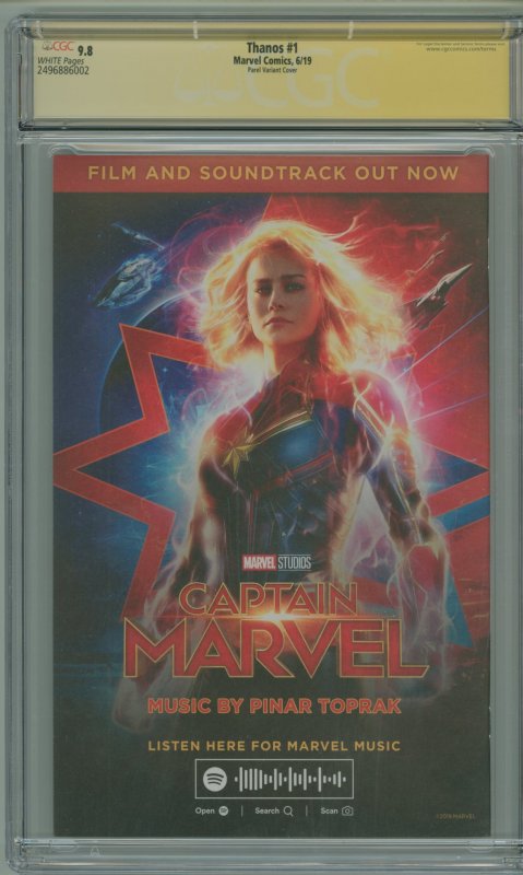 Thanos #1 Gerald Parel Variant (2019) CGC 9.8! Signed by Tim Howard!