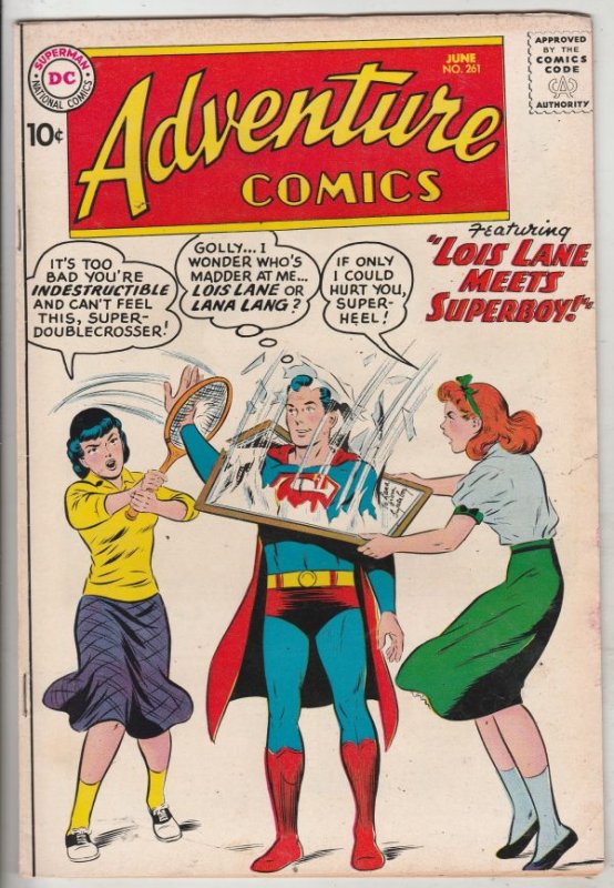 Adventure Comics #261 (Jun-59) FN+ Mid-High-Grade Superboy, Green Arrow, Aqua...
