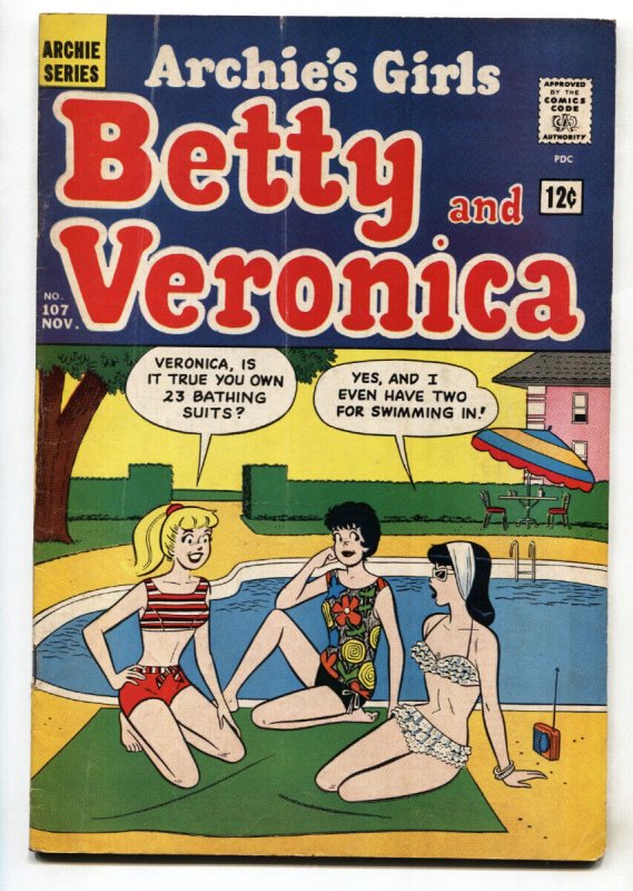 Archie's Girls Betty and Veronica #107--1964--swim suit cover--comic book