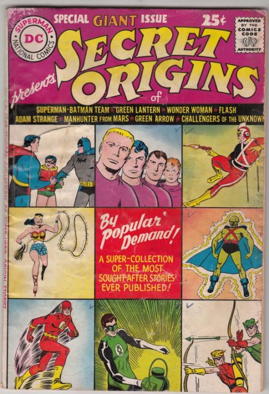 Secret Origins #1 (Aug-61) GD/VG Affordable-Grade Superman, Batman, Robin, Ch...