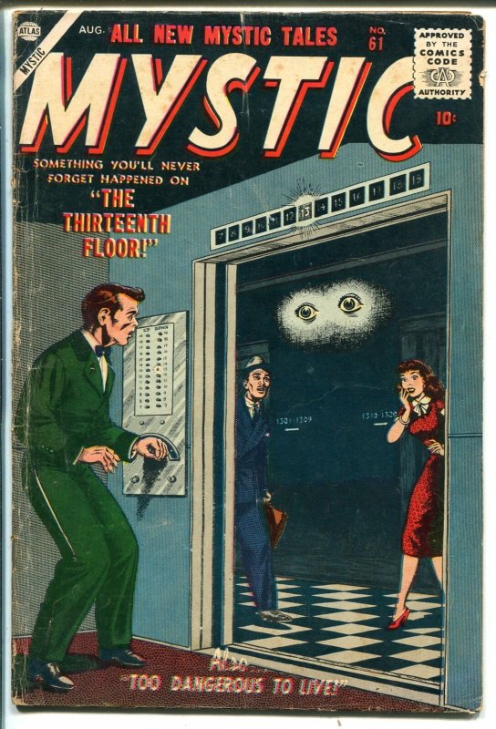 Mystic #61 1957-Atlas-eyeball cover-horror-mystery-VG