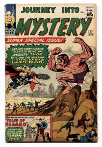 JOURNEY INTO MYSTERY #97-comic book THOR-JACK KIRBY-1st LAVA MAN FN/VF