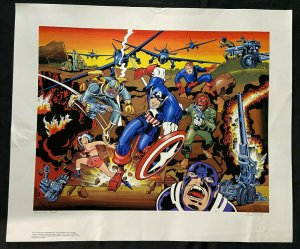 50TH ANNIVERSARY CAPTAIN AMERICA PRINT PROOFS SIGNED BY JACK KIRBY 1990 W/COA