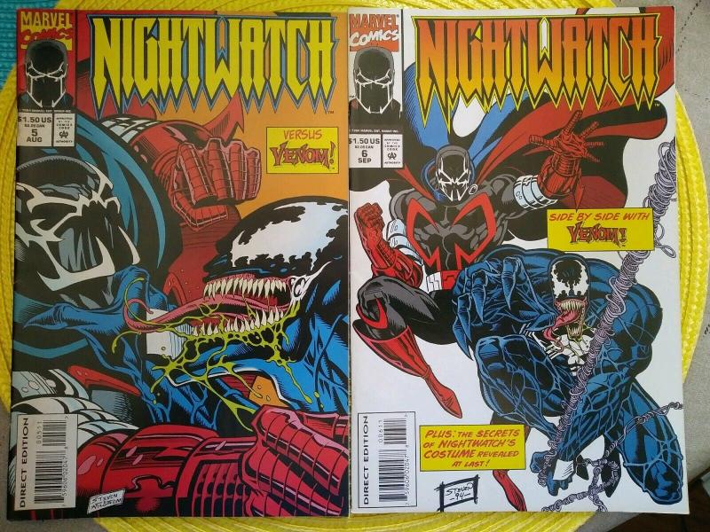 Nightwatch (two issue lot) #5 & 6 (1994) Venom appearance 