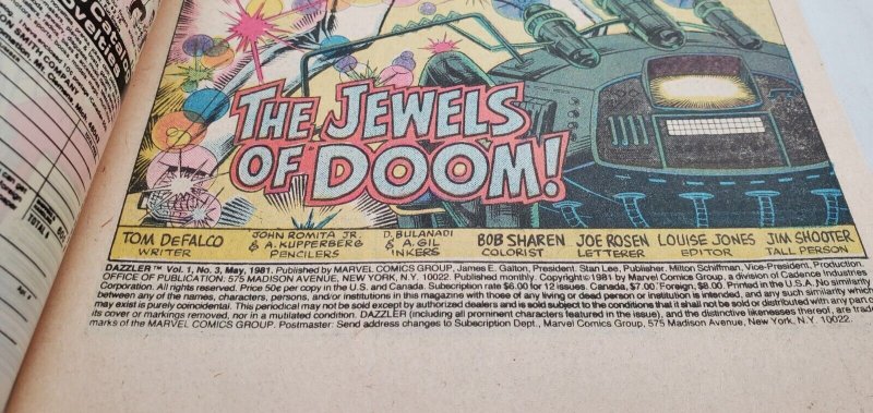 DAZZLER #3 Doctor DOOM! - (1981) NM