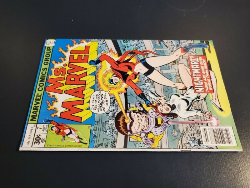 Ms. Marvel #7 (1977) VF- (7.5) Nightmare! Modok cover/story|